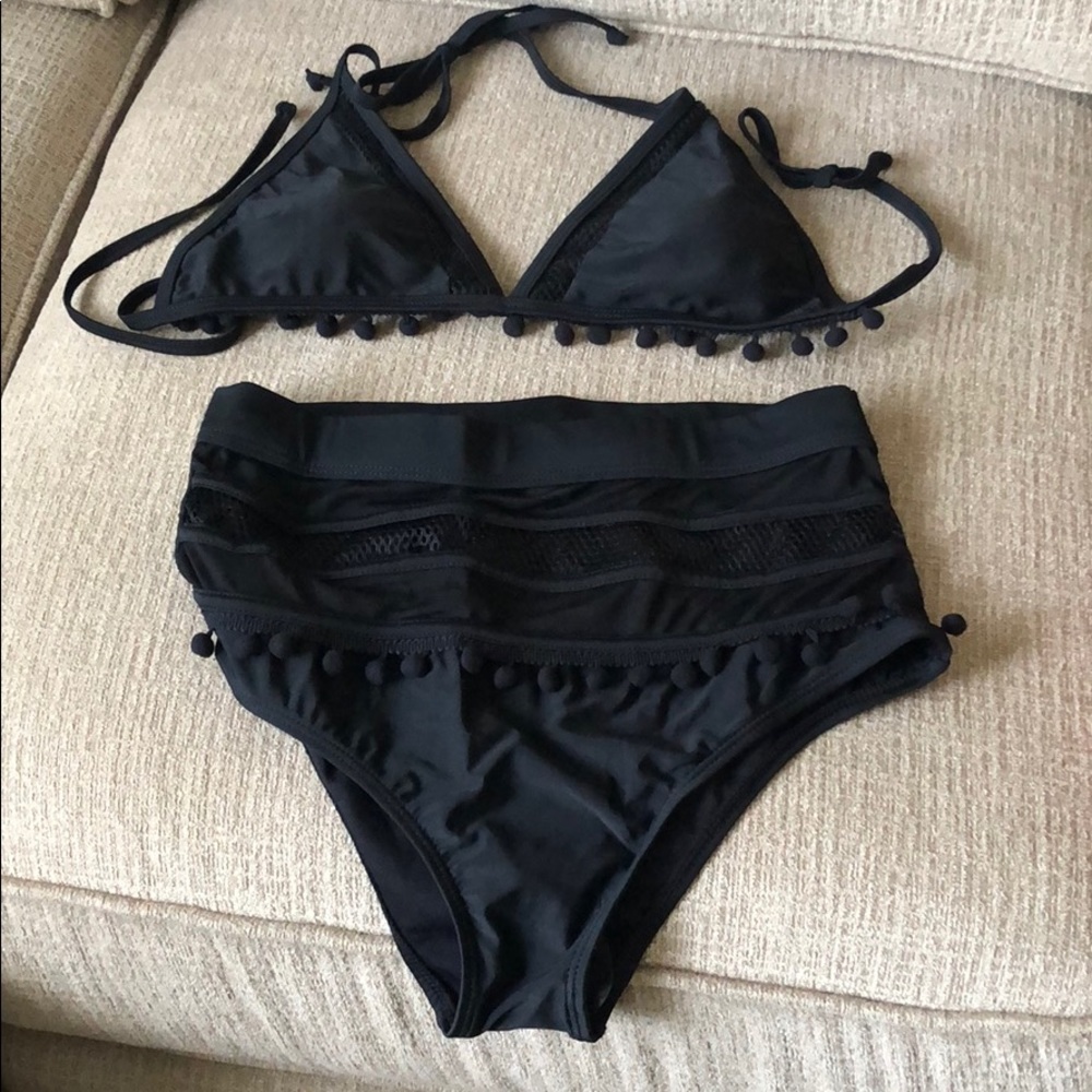 High waisted two piece bathing suit